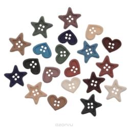 Пуговицы декоративные Dress It Up "Сердца и звезды", 15 шт. 7702356
