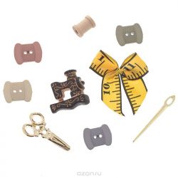 Набор пуговиц и фигурок Dress It Up "Набор портнихи", 9 шт. 7702306