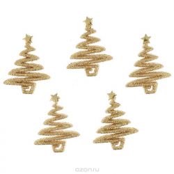 Фигурки декоративные Dress It Up "Блеск золотого дерева", цвет: золотистый, 5 шт. 7702442