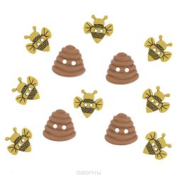 Пуговицы декоративные Dress It Up "Веселый шмель", 12 шт. 7704570