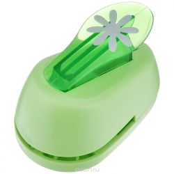 Дырокол фигурный Hobbyboom "Маргаритка", №2, цвет: зеленый, 2,5 см