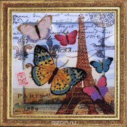 Набор для вышивания бисером Butterfly "Привет из Парижа", 26 х 26 см