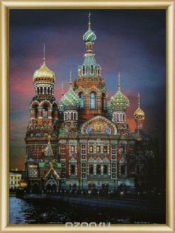 Набор для изготовления картины со стразами "Храм Спаса-на-Крови", 30 см х 42 см. КС-159