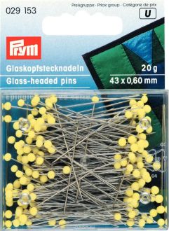 Булавки для шитья "Prym", цвет: желтый, 43 х 0,6 мм, 20 г