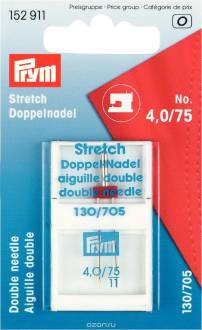 Игла для швейной машины "Prym", для двойных строчек, 4 мм, №75