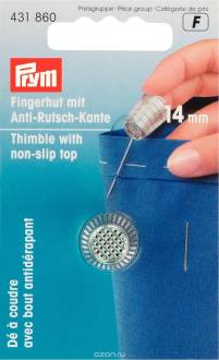 Наперсток "Prym", с кантом против скольжения, цвет: серебристый, 14 мм