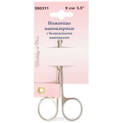 Ножницы маникюрные "Hobby & Pro", с безопасными кончиками, длина 9 см