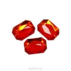 Стразы пришивные "Астра", акриловые, прямоугольные, цвет: красный (06), 13 мм х 18 мм, 6 шт. 7701653_06