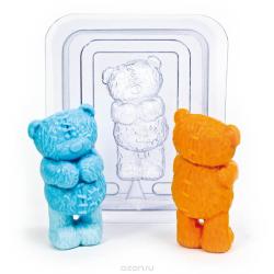 Форма пластиковая 3D "Медведь Тедди", 12 см х 14 см х 5 см