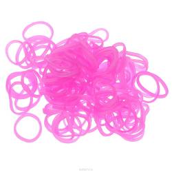 Резиночки безлатексные Rainbow Loom "Jelly", с клипсами, цвет: розовый, 600 шт