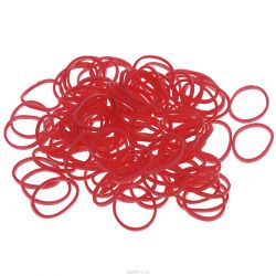 Резиночки безлатексные Rainbow Loom "Solid Band", с клипсами, цвет: красный, 600 шт