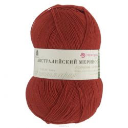Пряжа для вязания Пехорка "Австралийский меринос", цвет: красный (06), 400 м, 100 г, 5 шт