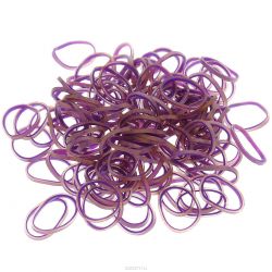 Резиночки безлатексные "Rainbow Loom", с клипсами, цвет: фиолетовый, золотистый, 600 шт