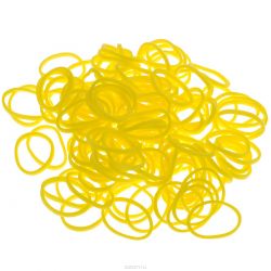 Резиночки безлатексные "Rainbow Loom", с клипсами, цвет: желтый, 600 шт