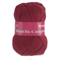 Пряжа для вязания Пехорка "Шерсть с акрилом", цвет: светлая вишня (363), 300 м, 100 г, 10 шт