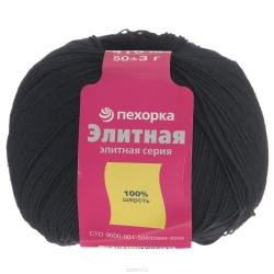 Пряжа для вязания Пехорка "Элитная", цвет: черный (2), 415 м, 50 г, 10 шт