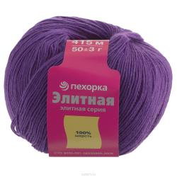 Пряжа для вязания Пехорка "Элитная", цвет: темная фиалка (567), 415 м, 50 г, 10 шт