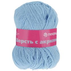 Пряжа для вязания Пехорка "Шерсть с акрилом", цвет: голубой (05), 300 м, 100 г, 10 шт