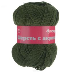 Пряжа для вязания Пехорка "Шерсть с акрилом", цвет: болотный (423), 300 м, 100 г, 10 шт