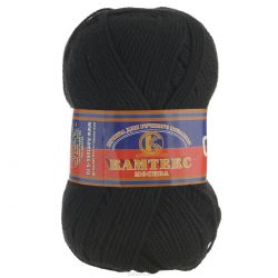 Пряжа для вязания Камтекс "Соната", цвет: черный (003), 250 м, 100 г, 10 шт