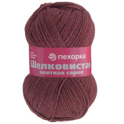Пряжа для вязания Пехорка "Шелковистая", цвет: бордо (7), 225 м, 100 г, 5 шт