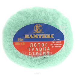 Пряжа для вязания Камтекс "Лотос травка стрейч", цвет: мята (025), 80 м, 50 г, 10 шт