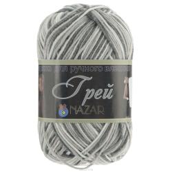 Пряжа для вязания Nazar "Грей", цвет: серый, белый (207), 155 м, 50 г, 10 шт