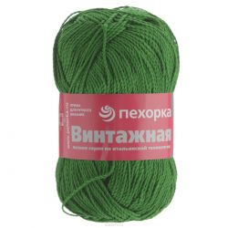 Пряжа для вязания Пехорка "Винтажная", цвет: зеленый (434), 240 м, 100 г, 5 шт