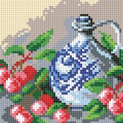 Набор для творчества "Алмазная мозаика. Кувшин и вишня", 15 х 15 см