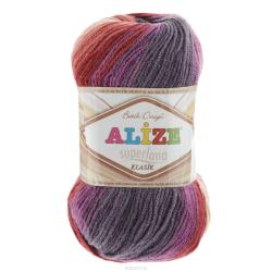 Пряжа для вязания Alize "Superlana Klasik Pastel Batik", цвет: кремовый, фиолетовый, розовый (4264), 100 г, 280 м, 5 шт