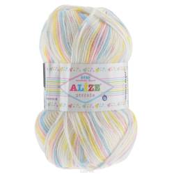 Пряжа для вязания Alize "Sekerim Bebe", цвет: розовый, голубой, желтый (505), 350 м, 100 г, 5 шт