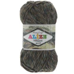 Пряжа для вязания Alize "Superlana Maxi Mosaic", цвет: зеленый, коричневый (51230), 100 г, 100 м, 5 шт
