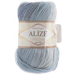 Пряжа для вязания Alize "Superlana Zincir Batik", цвет: голубой (3052), 280 м, 100 г, 5 шт