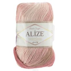 Пряжа для вязания Alize "Superlana Zincir Batik", цвет: розовый, коричневый (3523), 280 м, 100 г, 5 шт