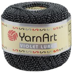 Пряжа для вязания YarnArt "Violet Lurex", цвет: черный, серебристый (1999), 270 м, 50 г, 6 шт