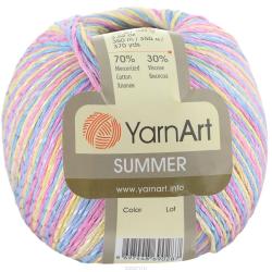 Пряжа для вязания YarnArt "Summer", цвет: голубой, желтый, розовый (124), 350 м, 100 г, 4 шт