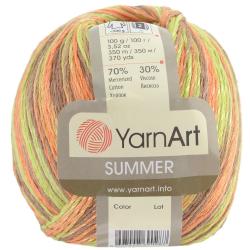Пряжа для вязания YarnArt "Summer", цвет: салатовый, коричневый, оранжевый (135), 350 м, 100 г, 4 шт