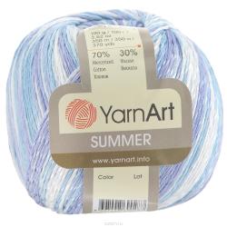 Пряжа для вязания YarnArt "Summer", цвет: белый, голубой, сиреневый (122), 350 м, 100 г, 4 шт
