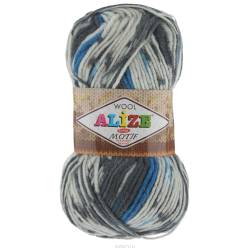 Пряжа для вязания Alize "Motif", цвет: белый, серый, синий (4315), 200 м, 100 г, 5 шт