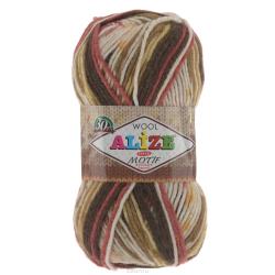 Пряжа для вязания Alize "Motif", цвет: белый, коричневый, красный (2958), 200 м, 100 г, 5 шт