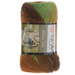 Пряжа для вязания YarnArt "Magic Fine", цвет: зеленый, коричневый, оранжевый (554), 300 м, 100 г, 5 шт