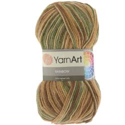 Пряжа для вязания YarnArt "Rainbow", цвет: коричневый, бежевый, зеленый (0032), 310 м, 100 г, 5 шт