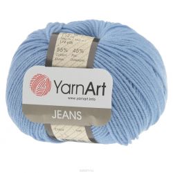 Пряжа для вязания YarnArt "Jeans", цвет: светло-голубой (15), 160 м, 50 г, 10 шт