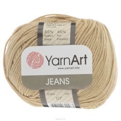 Пряжа для вязания YarnArt "Jeans", цвет: бежевый (07), 160 м, 50 г, 10 шт