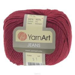Пряжа для вязания YarnArt "Jeans", цвет: темно-красный (51), 160 м, 50 г, 10 шт