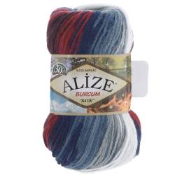 Пряжа для вязания Alize "Burсum Batik", цвет: синий, белый, бордовый (2978), 210 м, 100 г, 5 шт