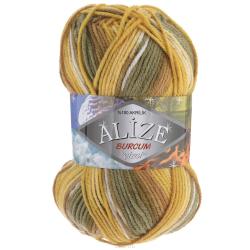 Пряжа для вязания Alize "Burсum Cizgi", цвет: оранжевый, бежевый, коричневый (1910), 210 м, 100 г, 5 шт