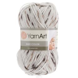 Пряжа для вязания YarnArt "Baby Сolor", цвет: белый, вишневый (269), 150 м, 50 г, 5 шт