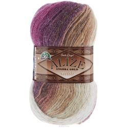 Пряжа для вязания Alize "Angora Gold Batik. Simli", цвет: белый, бежевый, фуксия (3930), 500 м, 100 г, 5 шт