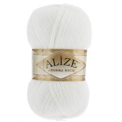 Пряжа для вязания Alize "Angora Gold", цвет: белый (55), 550 м, 100 г, 5 шт